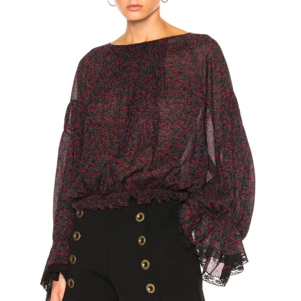 Chloe Cherry-Print Blouse